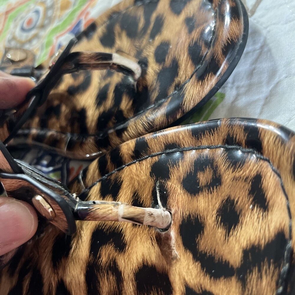 Tory Burch Women's Miller Sandals 9 Patent Leopard - Picture 7 of 10